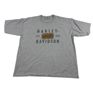 Vintage Harley Davidson T-Shirt Mens XL Gray A.D. Farrow Co. Columbus Ohio